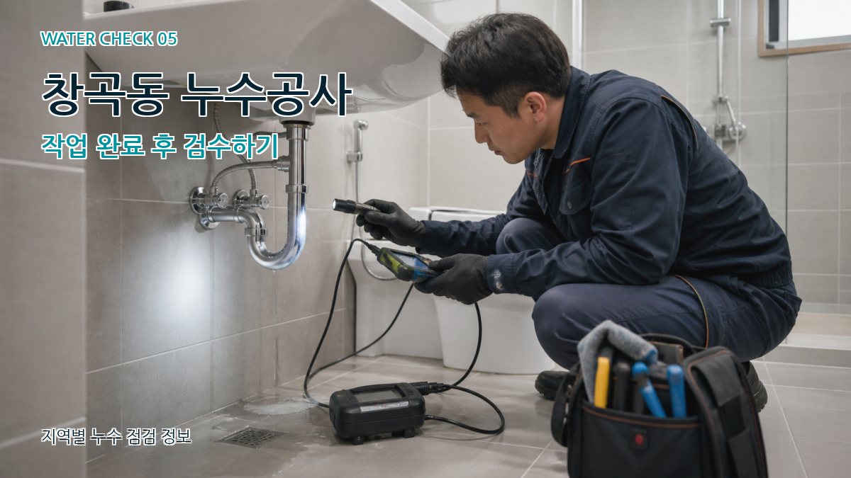 창곡동 누수공사 작업 완료 후 검수하기