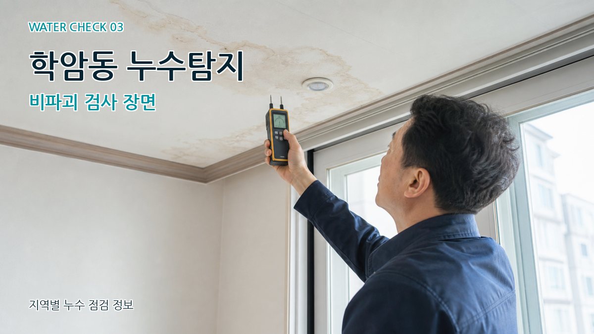 학암동 누수탐지 비파괴 검사 장면